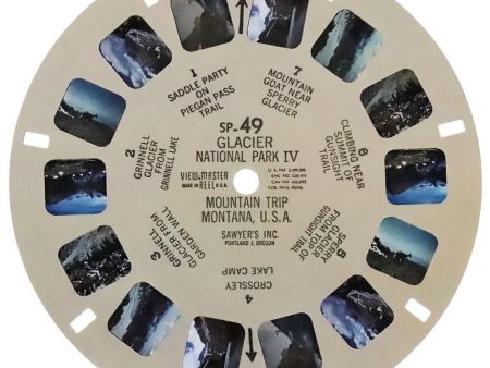 Glacier National Park IV Mountain Trip, Montana USA. - View-Master SP Reel - vintage - (SP-49) on Sale