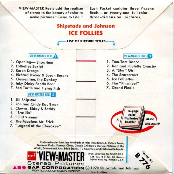 Shipstads & Johnson Ice Follies - View-Master 3 Reel Packet - 1970s - Vintage - (ECO-B776-G1A) Online Hot Sale