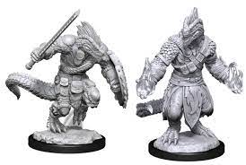 D&D Nolzurs Marvelous Unpainted Miniatures Lizardfolk Barbarian and Cleric Online Sale