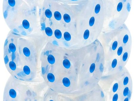 Chessex - Signature 16mm D6 (12 Dice) Borealis Icicle Light Blue For Discount