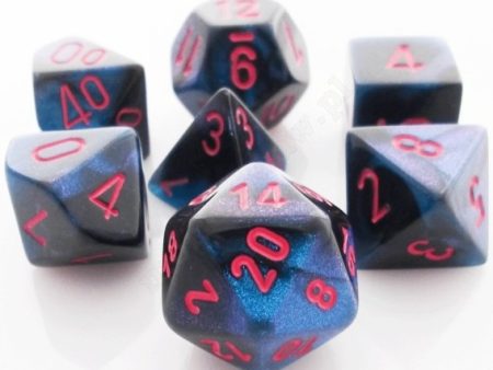 Chessex 7 Die Set - Gemini Black-Starlight Red Sale