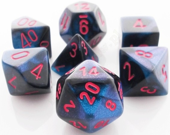 Chessex 7 Die Set - Gemini Black-Starlight Red Sale