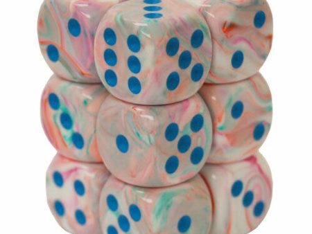 Chessex - Signature 16mm D6 (12 Dice) Festive - Pop Art Blue Online now