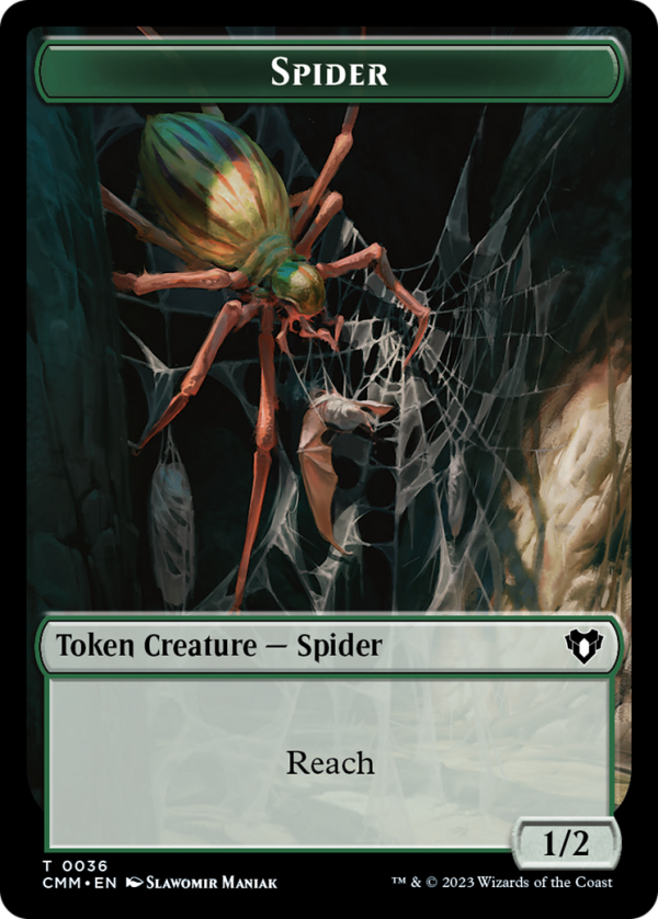 Wurm    Spider Double-Sided Token [Commander Masters Tokens] Discount