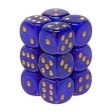 Chessex - Signature 16mm D6 (12 Dice) Borealis Royal Purple Gold Hot on Sale